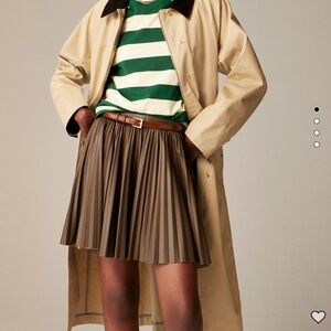 J. Crew swingy pleated mini skirt in faux leather